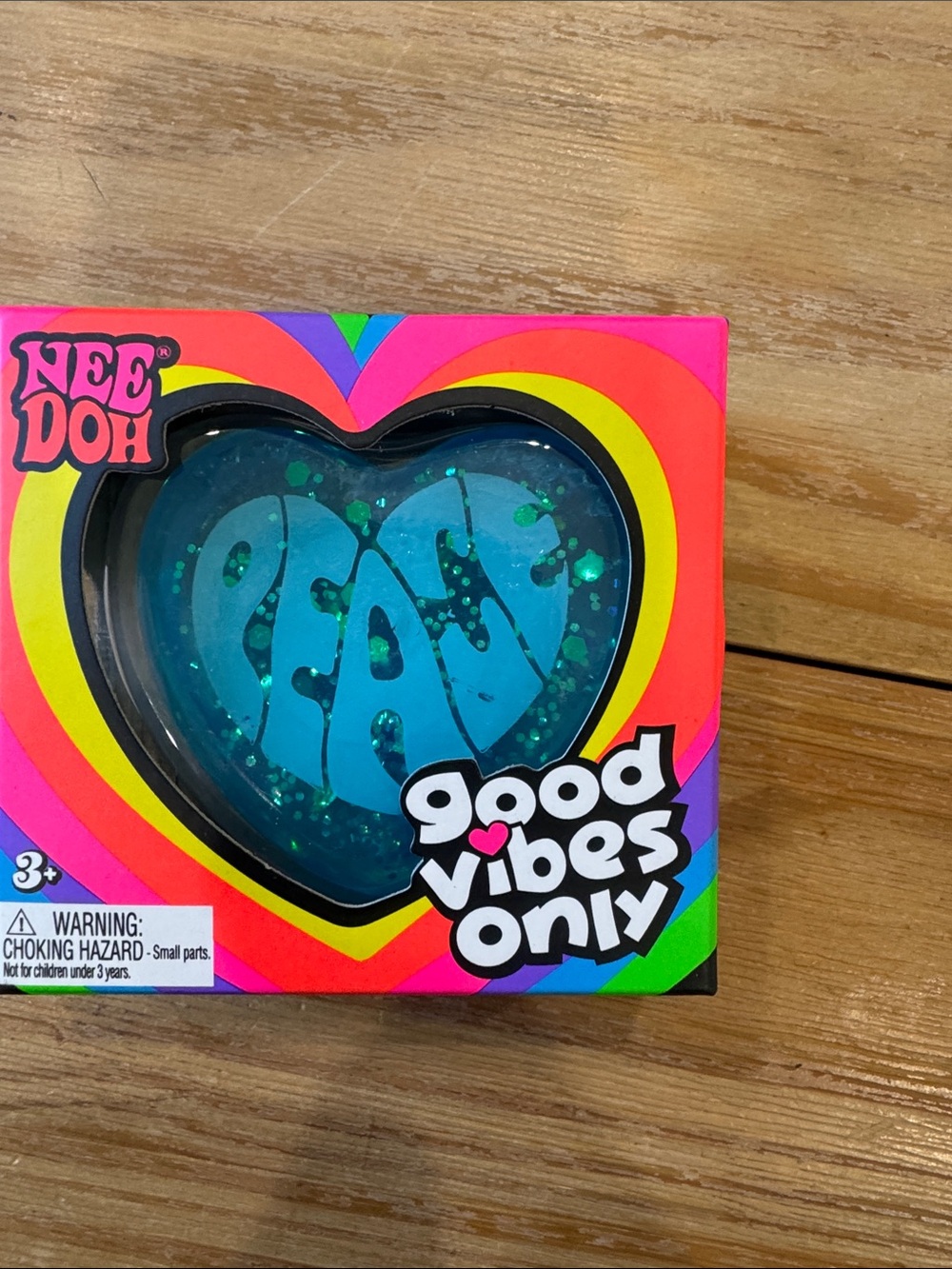 NeeDoh Heart Shaped Glitter Squish Toy - Teal